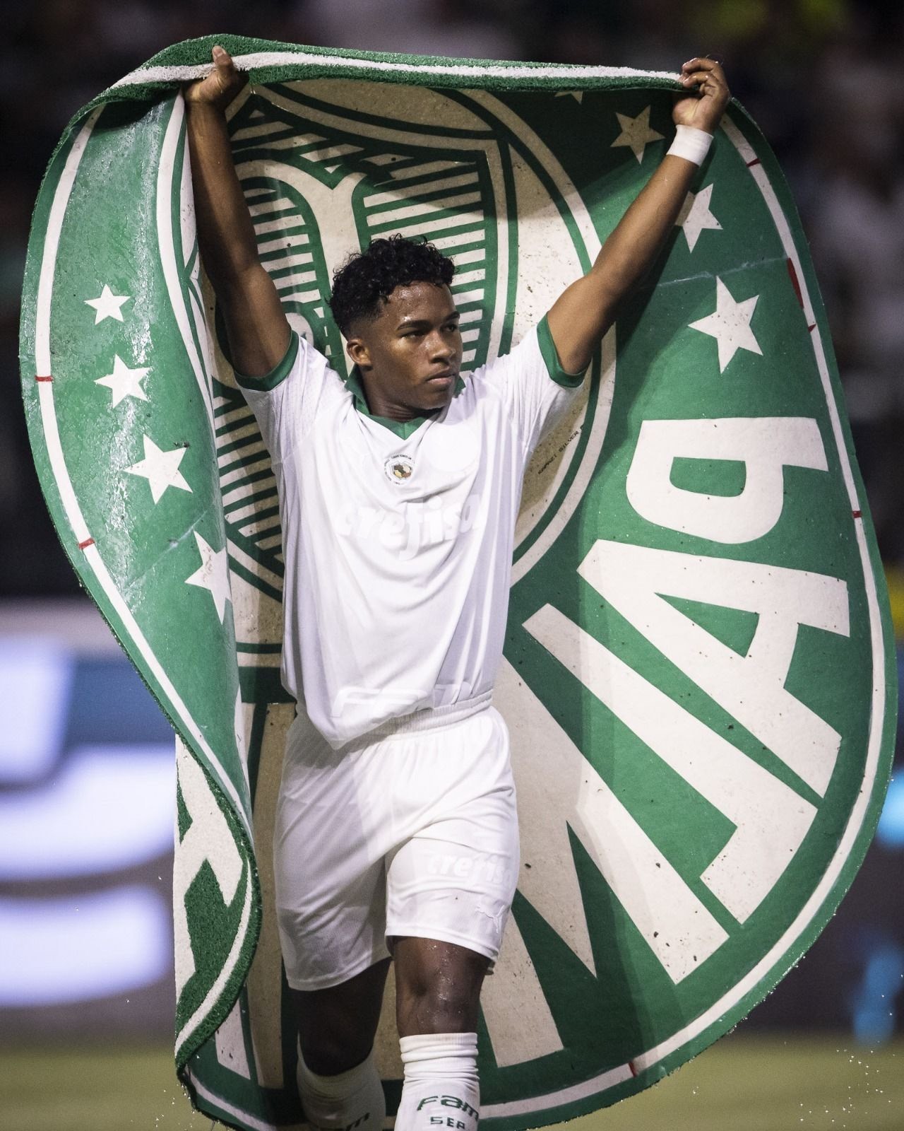 Indrek celebrates the goal of parapalmeiras and lifts the carpet with the club logo